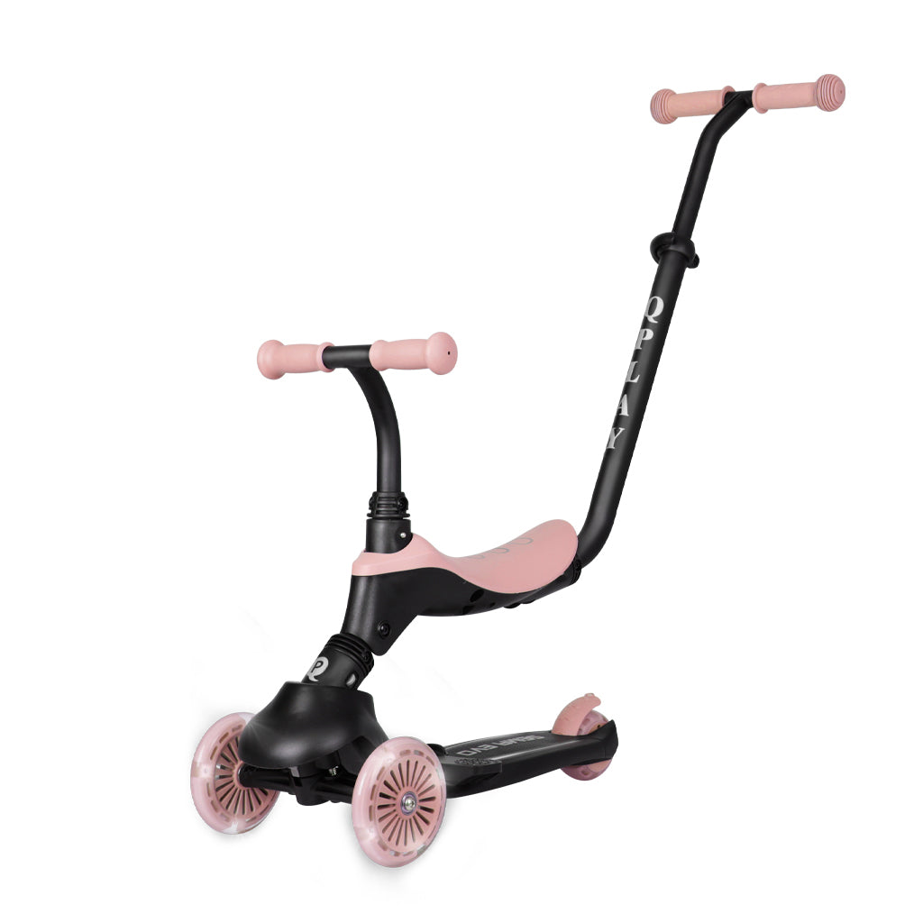 QPlay bicicleta si trotineta 2in1 Sema Evo LED 1-6 ani Coral Pink Imagine secundară a produsului