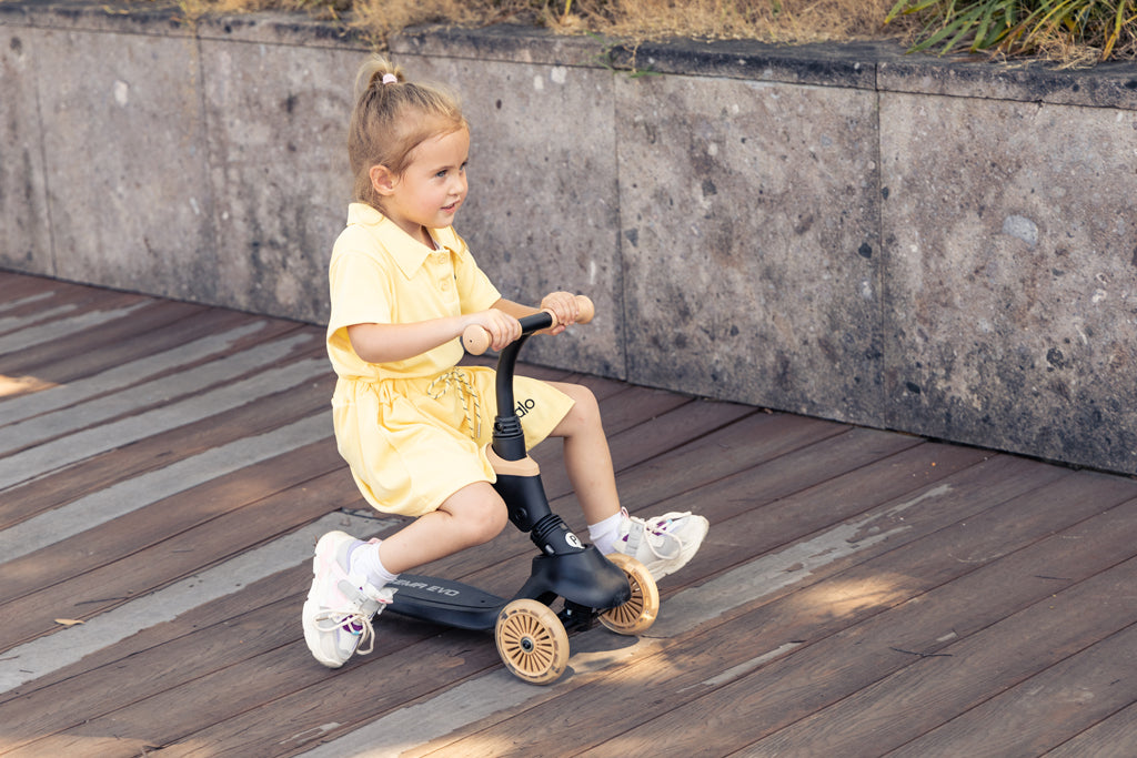 QPlay bicicleta si trotineta 2in1 Sema Evo LED 1-6 ani Coral Pink