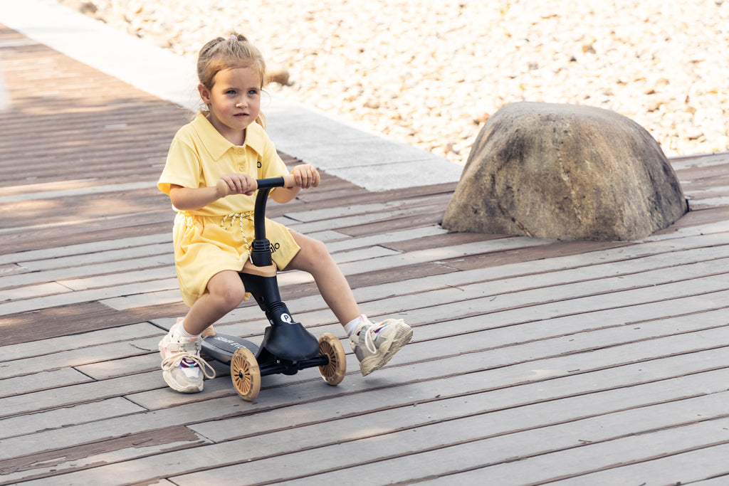 QPlay bicicleta si trotineta 2in1 Sema Evo LED 1-6 ani Coral Pink
