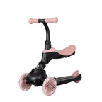 QPlay bicicleta si trotineta 2in1 Sema Evo LED 1-6 ani Coral Pink