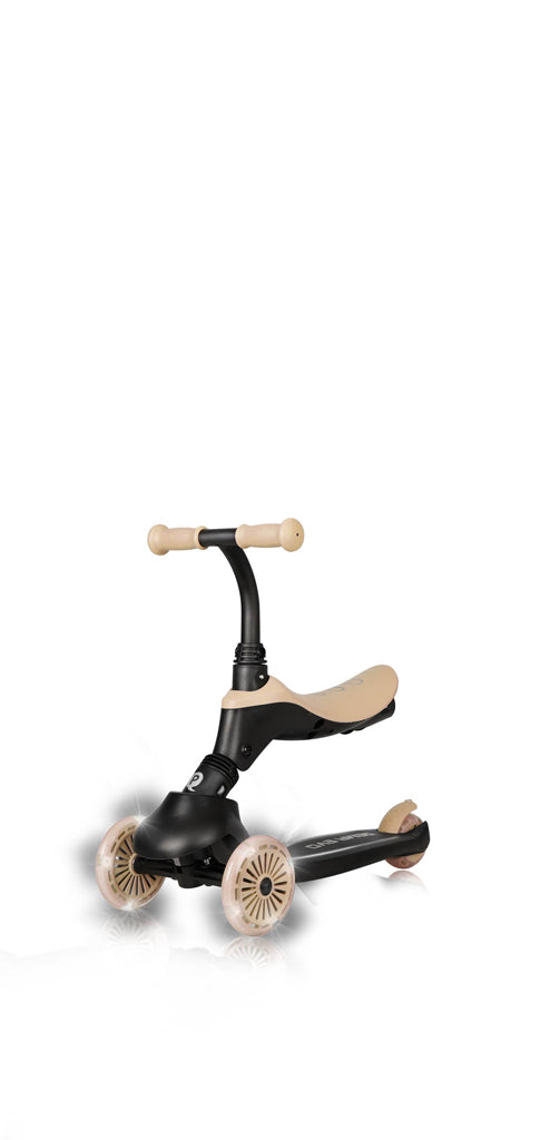 QPlay bicicleta si trotineta 2in1 Sema Evo LED 1-6 ani Khaki