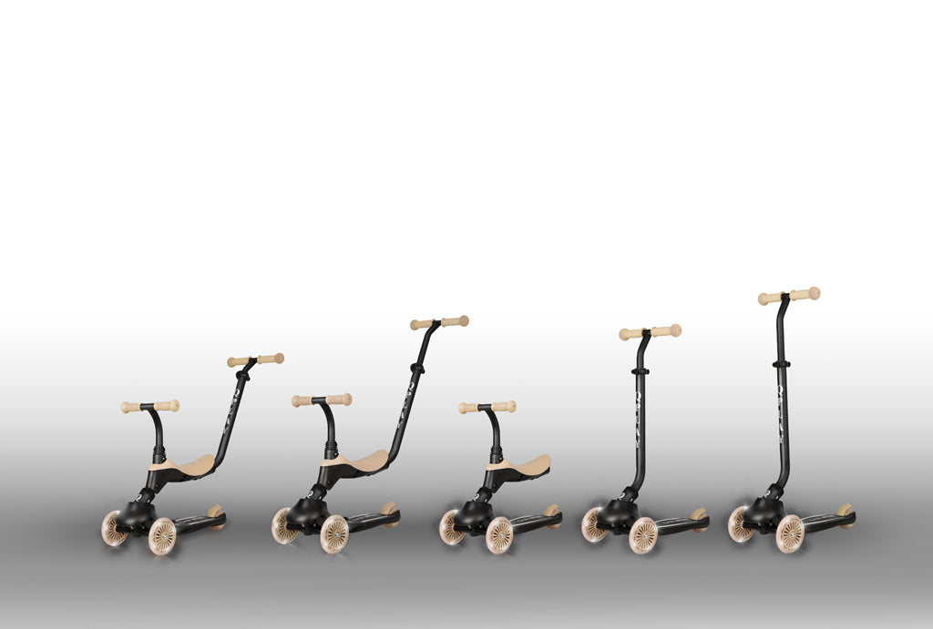 QPlay bicicleta si trotineta 2in1 Sema Evo LED 1-6 ani Khaki