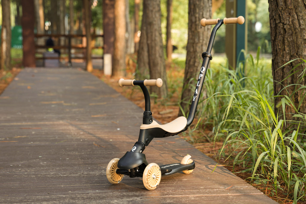 QPlay bicicleta si trotineta 2in1 Sema Evo LED 1-6 ani Khaki