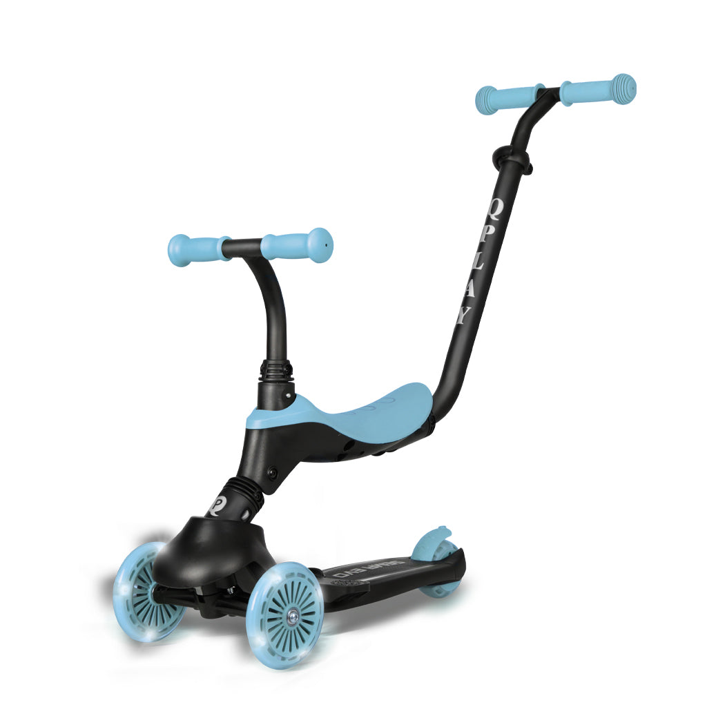 QPlay bicicleta si trotineta 2in1 Sema Evo LED 1-6 ani Sky Blue