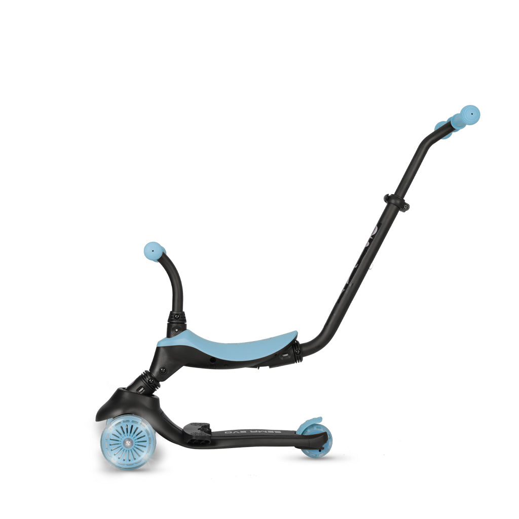 QPlay bicicleta si trotineta 2in1 Sema Evo LED 1-6 ani Sky Blue
