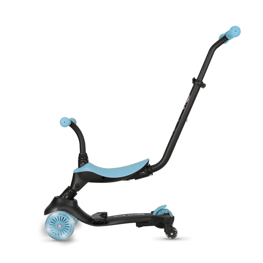 QPlay bicicleta si trotineta 2in1 Sema Evo LED 1-6 ani Sky Blue