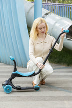 QPlay bicicleta si trotineta 2in1 Sema Evo LED 1-6 ani Sky Blue