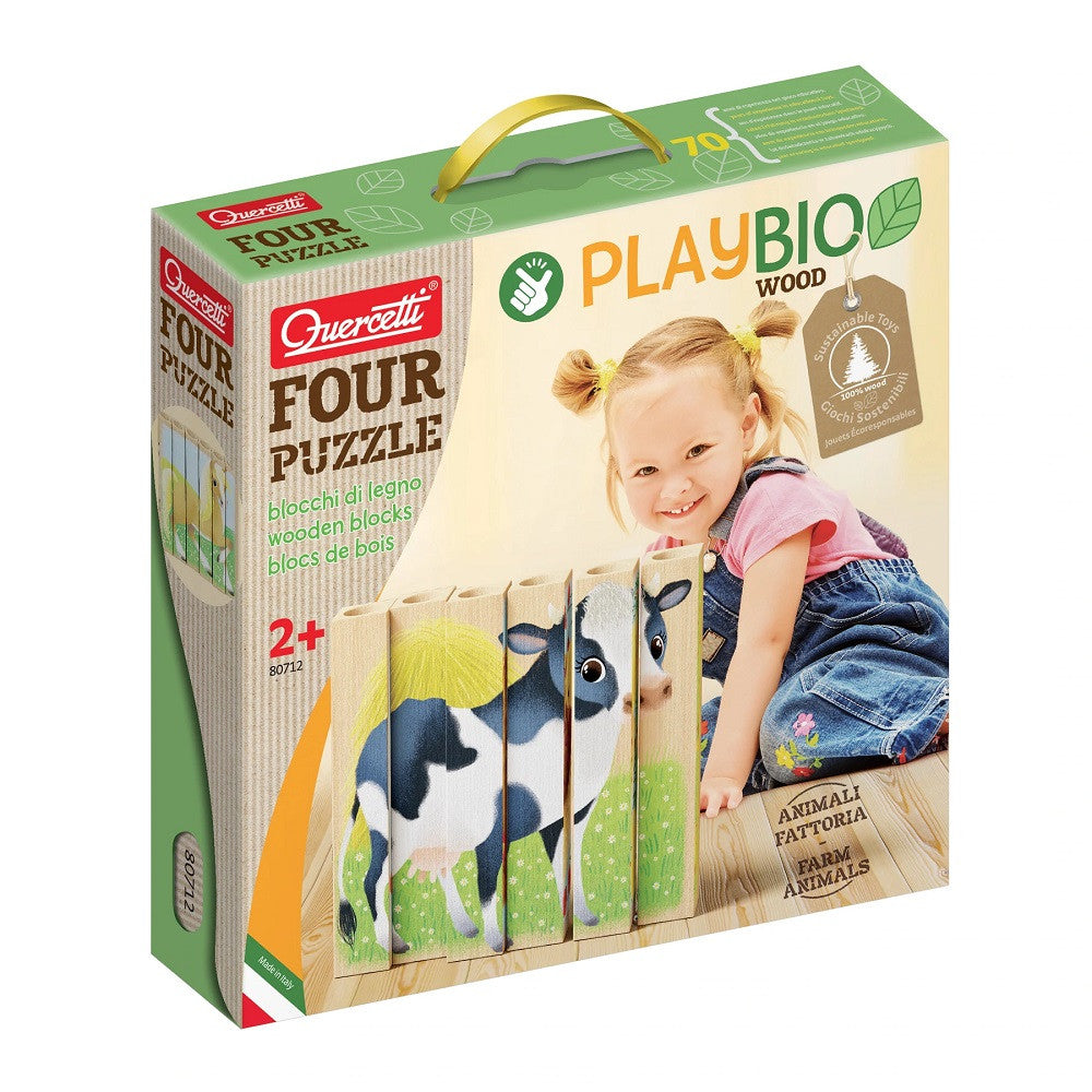 Quercetti Four Puzzle Bio 2 ani+, Animale Ferma Q80712 01