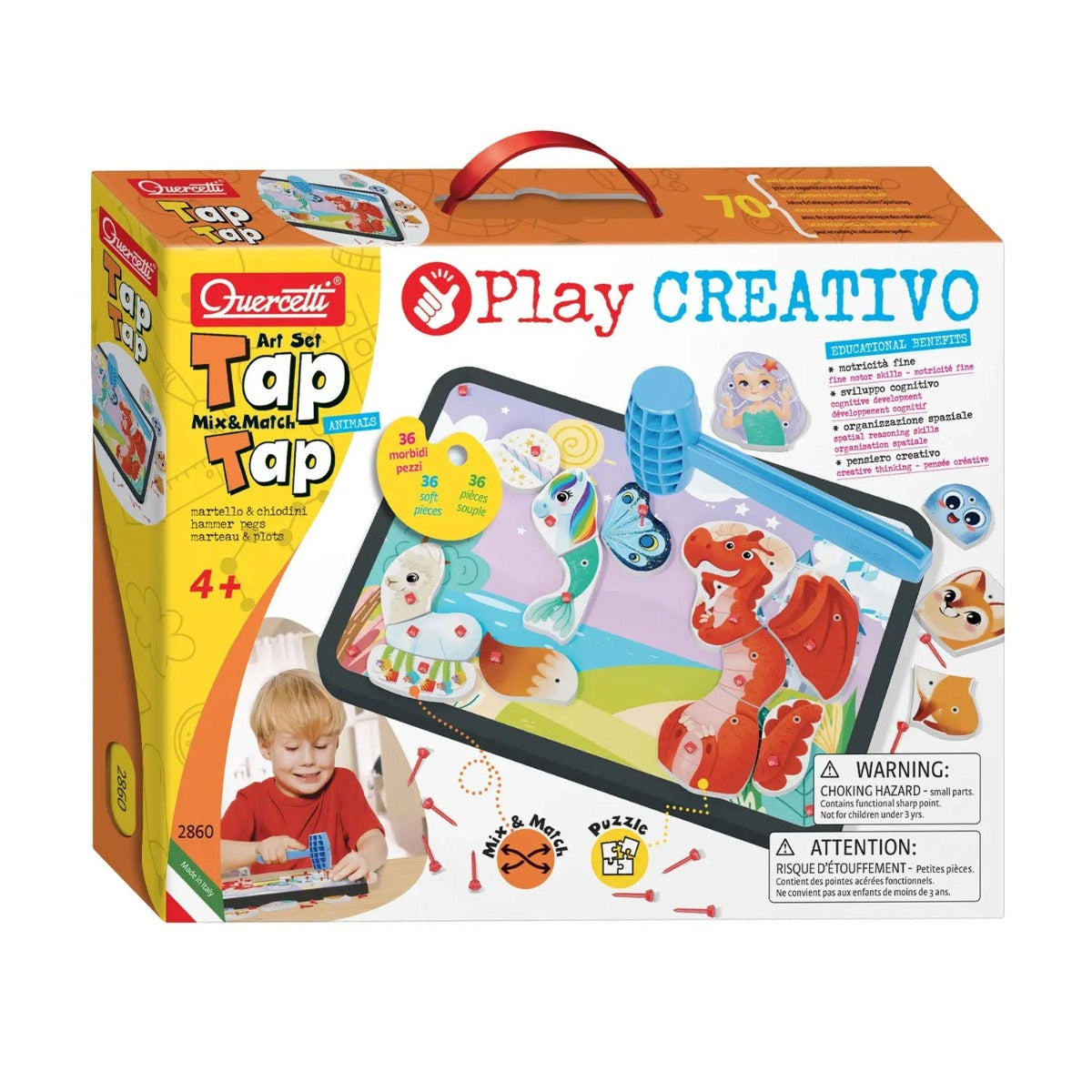 quercetti joc mozaic play creativo tap tap animale 4 an