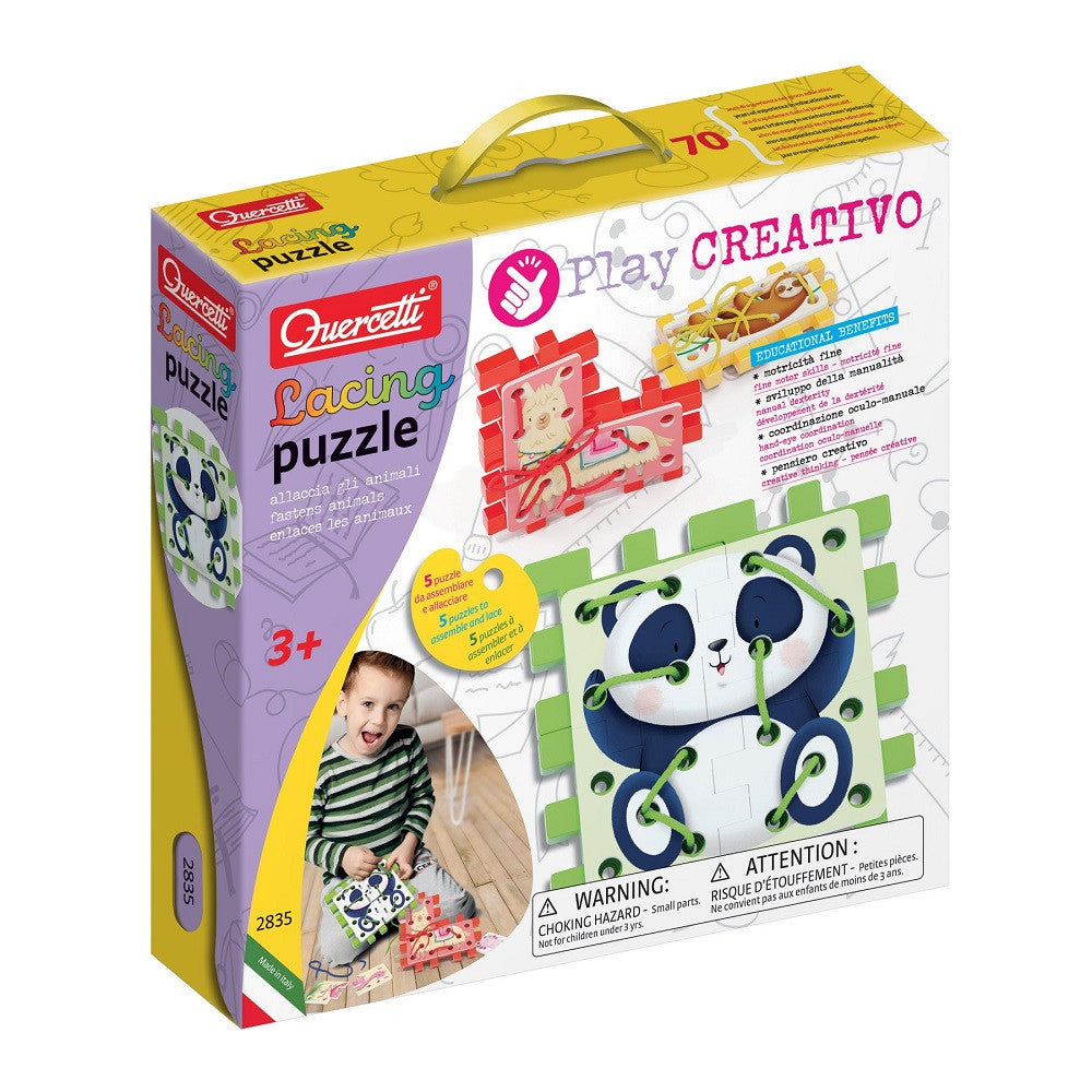 Quercetti joc Play Creativo 3 ani+, Puzzle cu sireturi Q2835 01