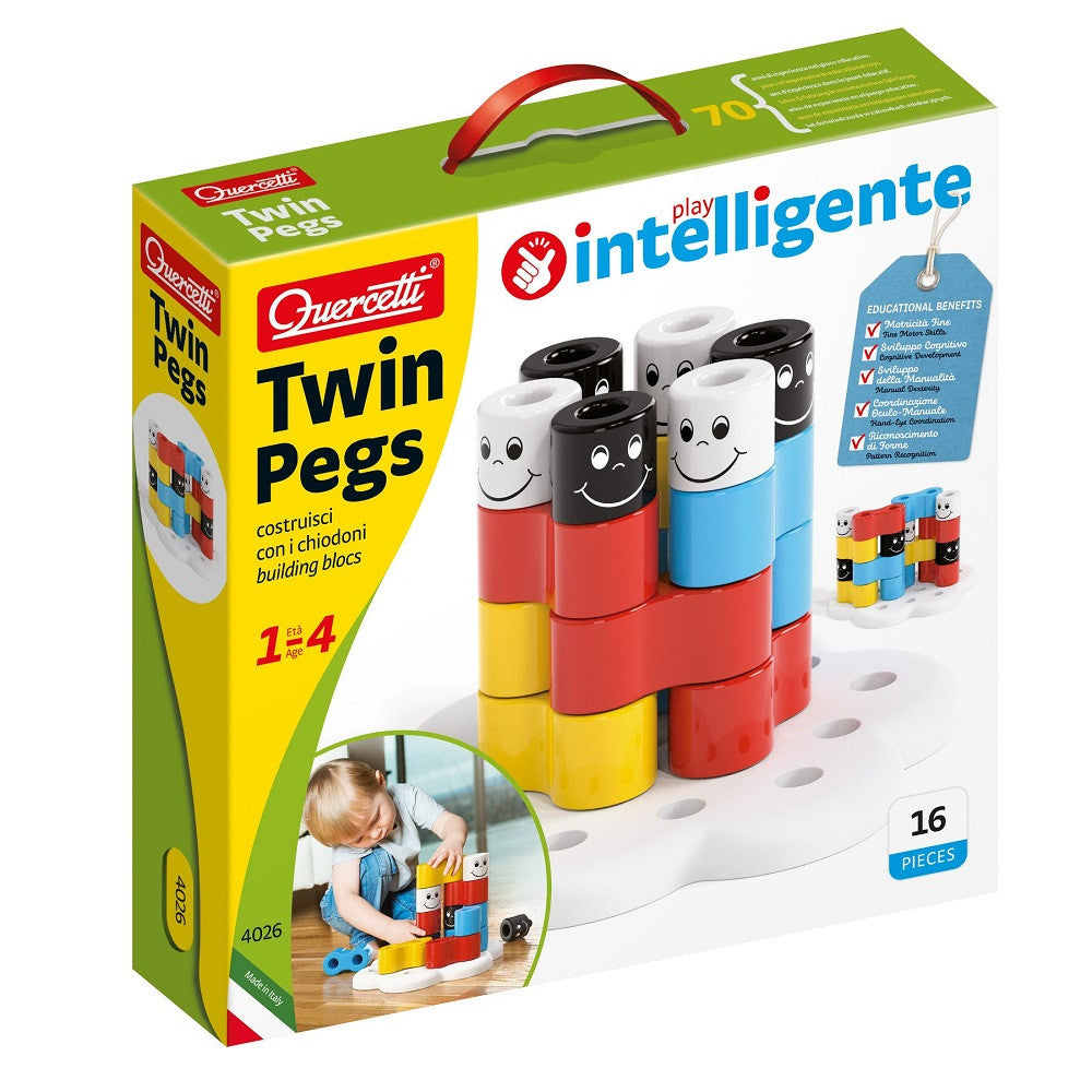 Quercetti joc Play Intelligente 1-4 ani, Twin Pegs Q4026 01
