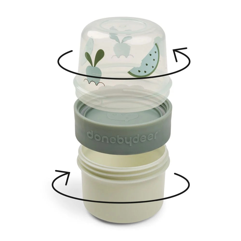 Done by Deer recipient pentru gustari To Go dublu S 0m+ Birdee Green