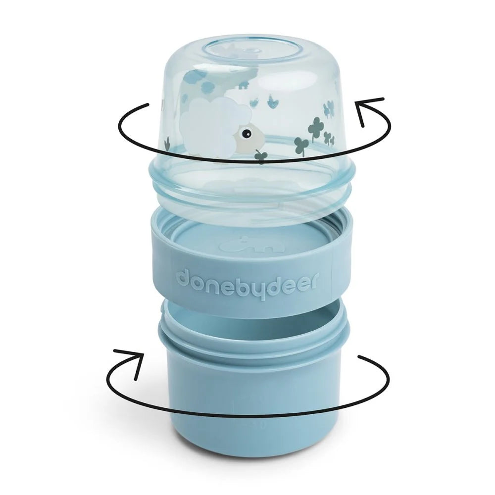 Done by Deer recipient pentru gustari To Go dublu S 0m+ Tiny Farm Blue