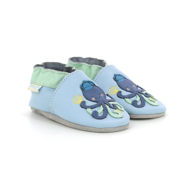 Robeez pantofi baieti Soft Solez 17-22, A Lot Of Arms Bleu Clair