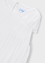 Mayoral rochita fete plisata fara maneci 5-10 ani Off-white