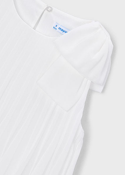 Mayoral rochita fete plisata fara maneci 5-10 ani Off-white