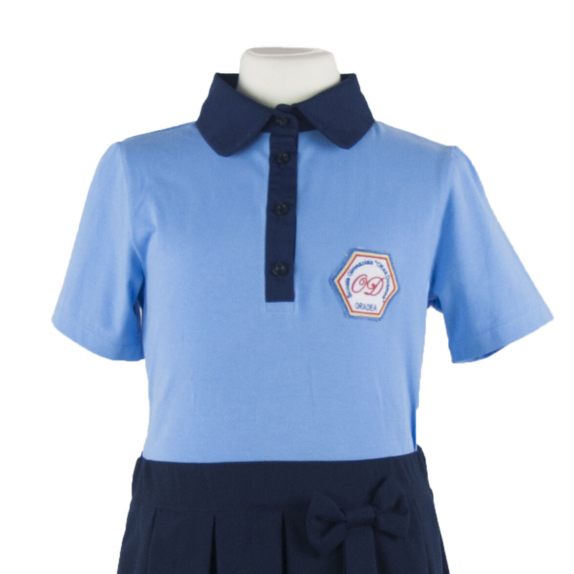 Uniforma Camasa fete Romina cu maneca scurta S-XL T2 Blue Oltea Doamna