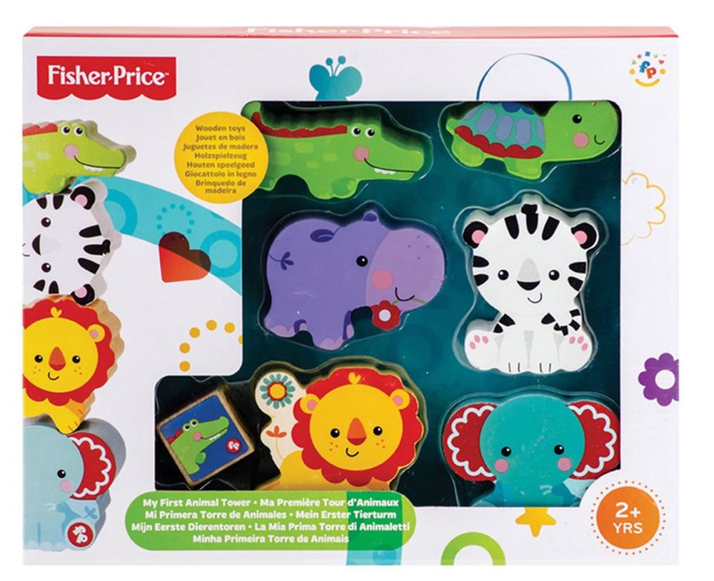 Fisher Price jucarie din lemn My First Animal Tower 2 ani+