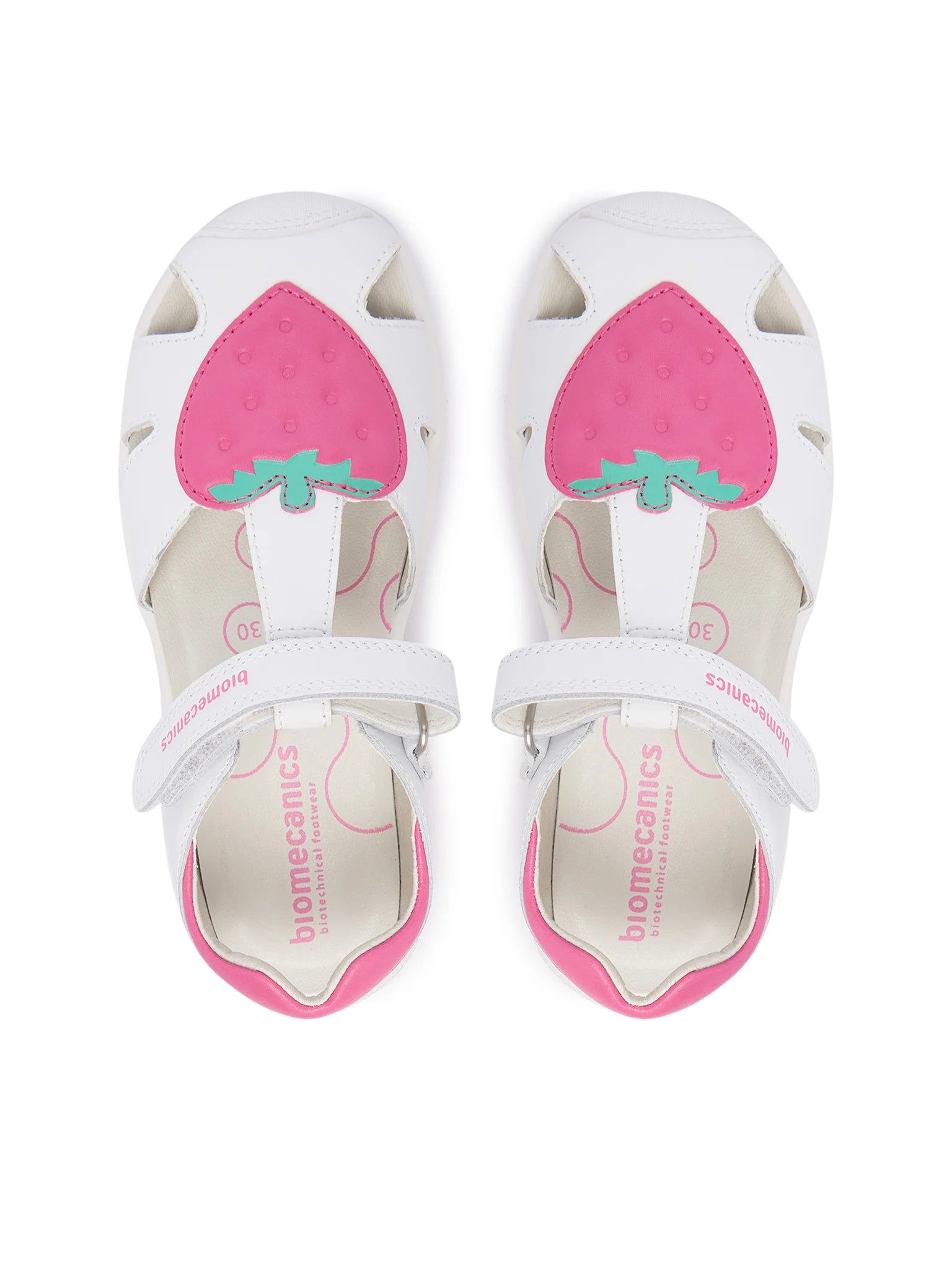 Biomecanics sandale fete Fresa 25-32 Napa Blanco cu capsuna