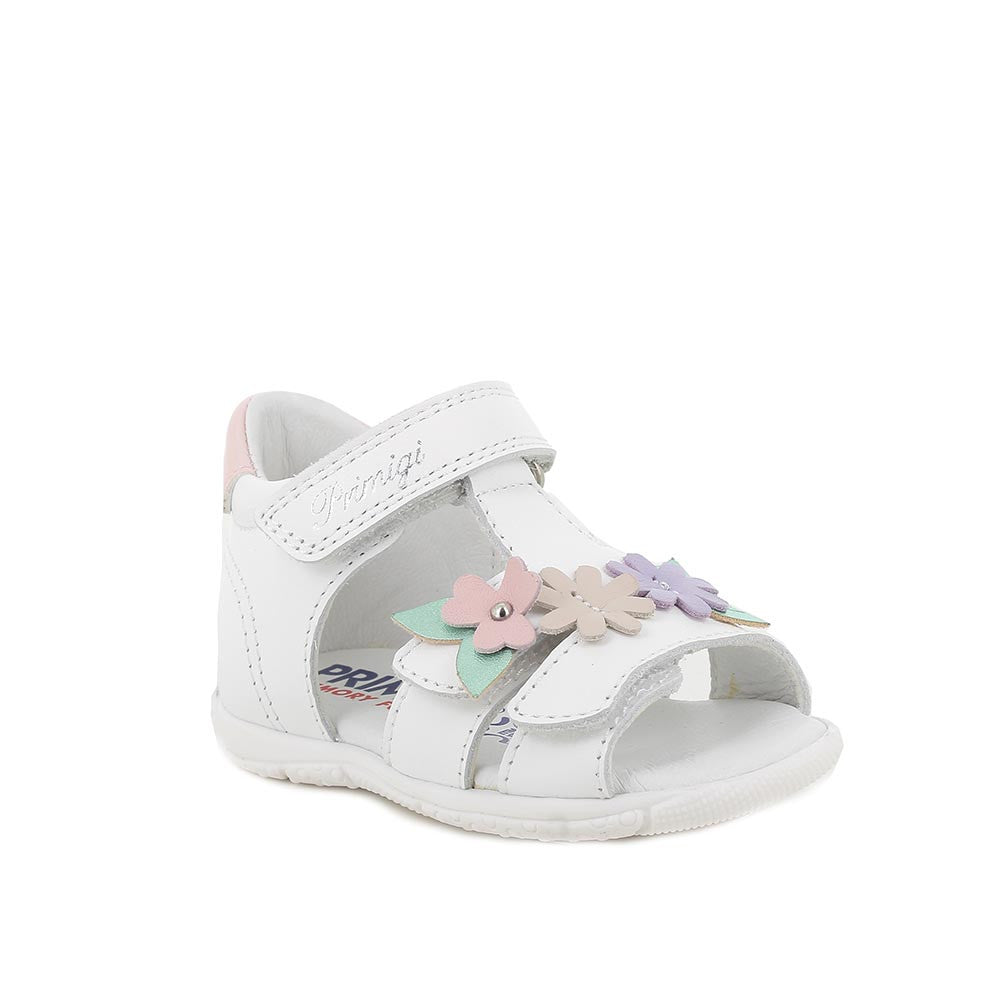 Primigi sandale fete piele Primii Pasi 18-25 Bianco cu floricele Imagine principală a produsului