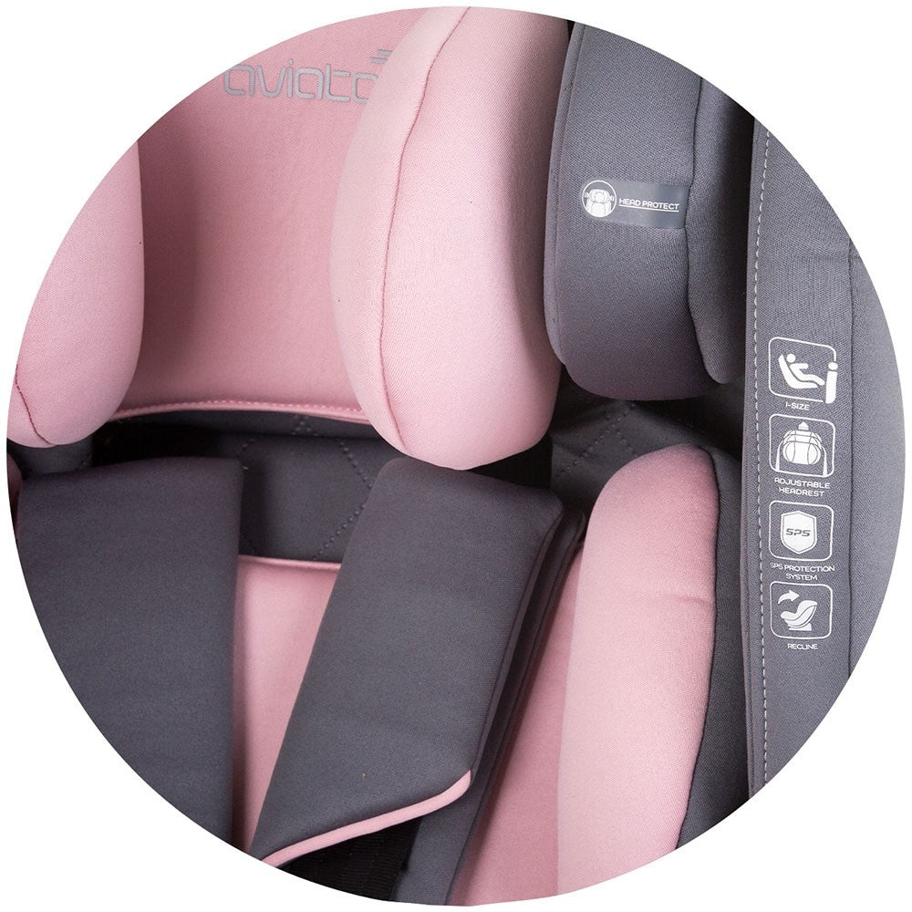 Chipolino scaun auto Aviato I-Size 40-150 cm R129 Flamingo