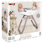 Smoby Scaun de masa pentru papusi Baby Nurse Twin 2in1 2 ani+ Maro