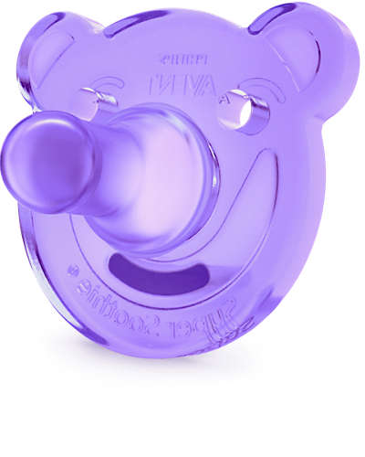 Philips Avent Soothie suzeta ortodontica ursulet din silicon 3m+ 2 buc/set mov-roz 0