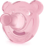 Philips Avent Soothie suzeta ortodontica ursulet din silicon 3m+ 2 buc/set mov-roz 0