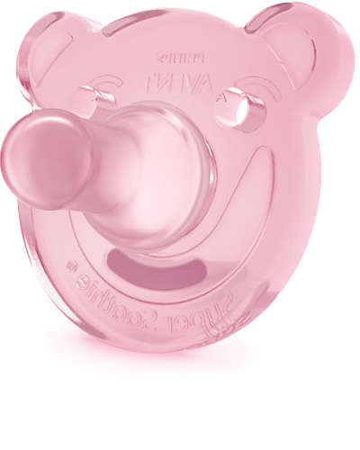 Philips Avent Soothie suzeta ortodontica ursulet din silicon 3m+ 2 buc/set mov-roz 0
