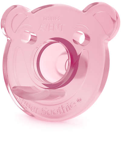 Philips Avent Soothie suzeta ortodontica ursulet din silicon 3m+ 2 buc/set mov-roz 0