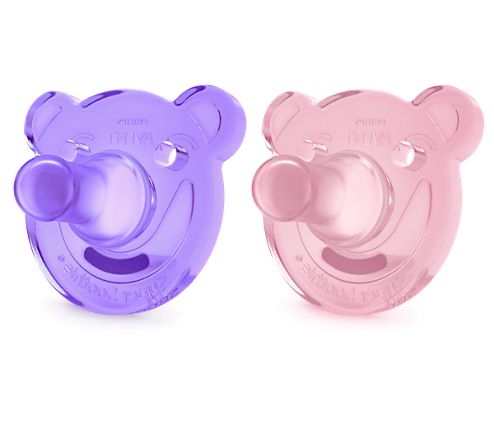 Philips Avent Soothie suzeta ortodontica ursulet din silicon 3m+ 2 buc/set mov-roz 01 Imagine principală a produsului