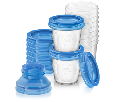 Philips Avent recipiente de stocare VIA cu capac 10 buc/set Imagine principală a produsului