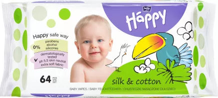 Happy servetele umede Silk&Cotton 64 buc