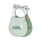 Done by Deer set 2 bavetici cu buzunar 3m+ Croco Green