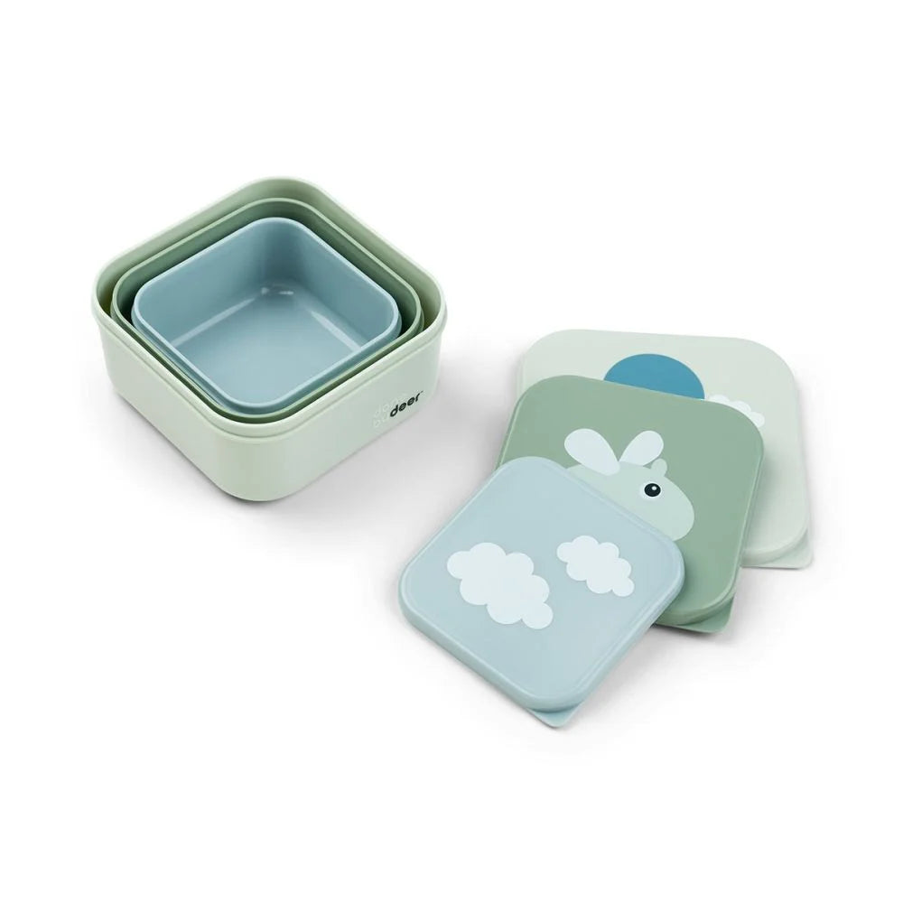 Done by Deer set 3 caserole pentru gustari 0m+ Happy Clouds Green
