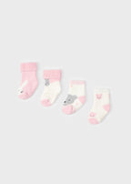 Mayoral set 4 sosete fete 0-18 luni, Baby pink