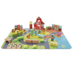 Trefl Wooden jucarie din lemn set de constructii 2 ani+ Oh! Blocks Farm