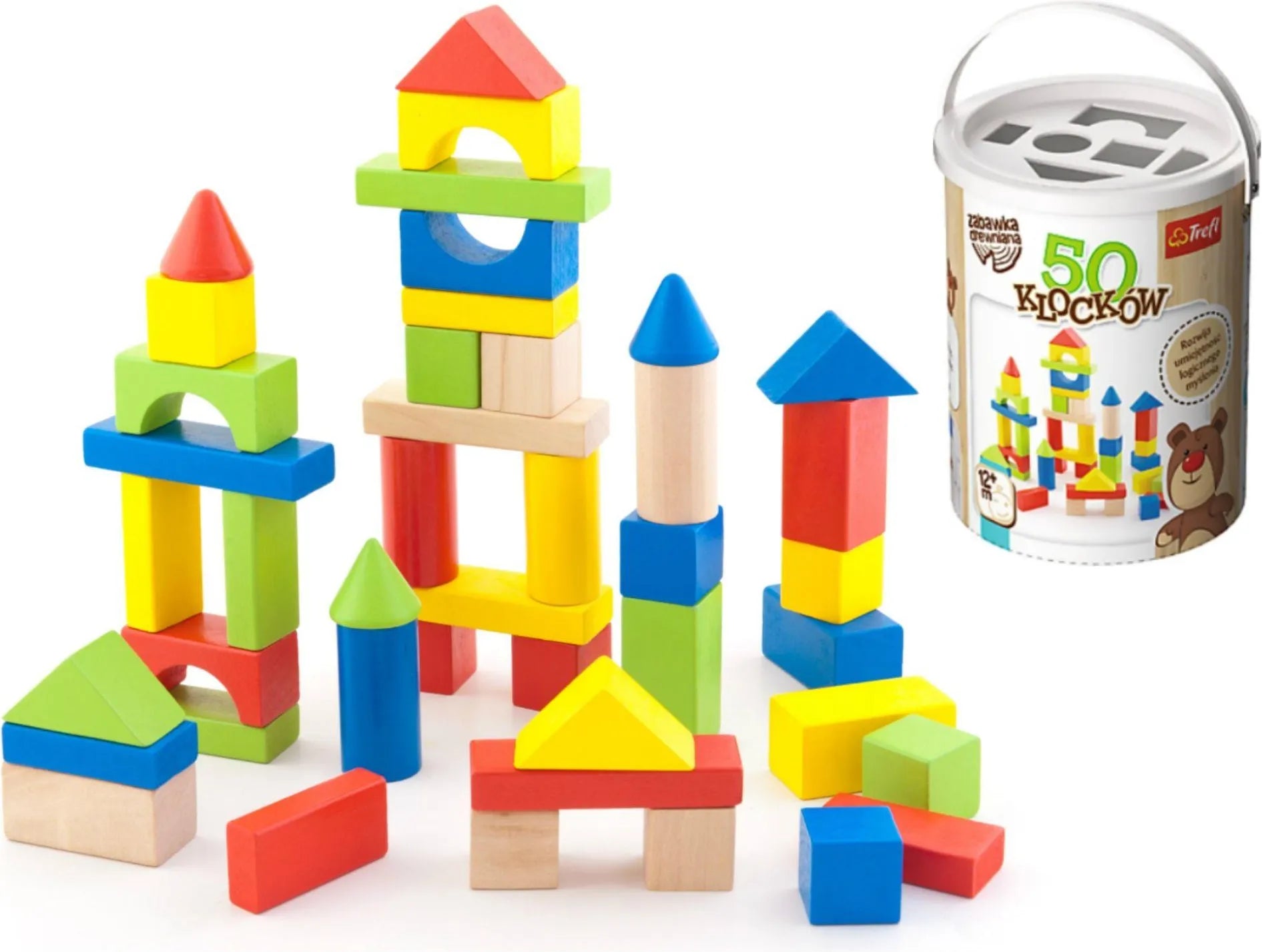 Trefl Wooden jucarie din lemn set de constructii 12m+ 50 piese Imagine secundară a produsului