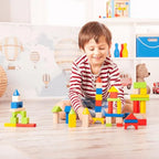 Trefl Wooden jucarie din lemn set de constructii 12m+ 50 piese