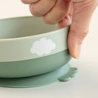 Done by Deer set pentru primele mese cu ventuza Foodie 0m+ Happy Clouds Green