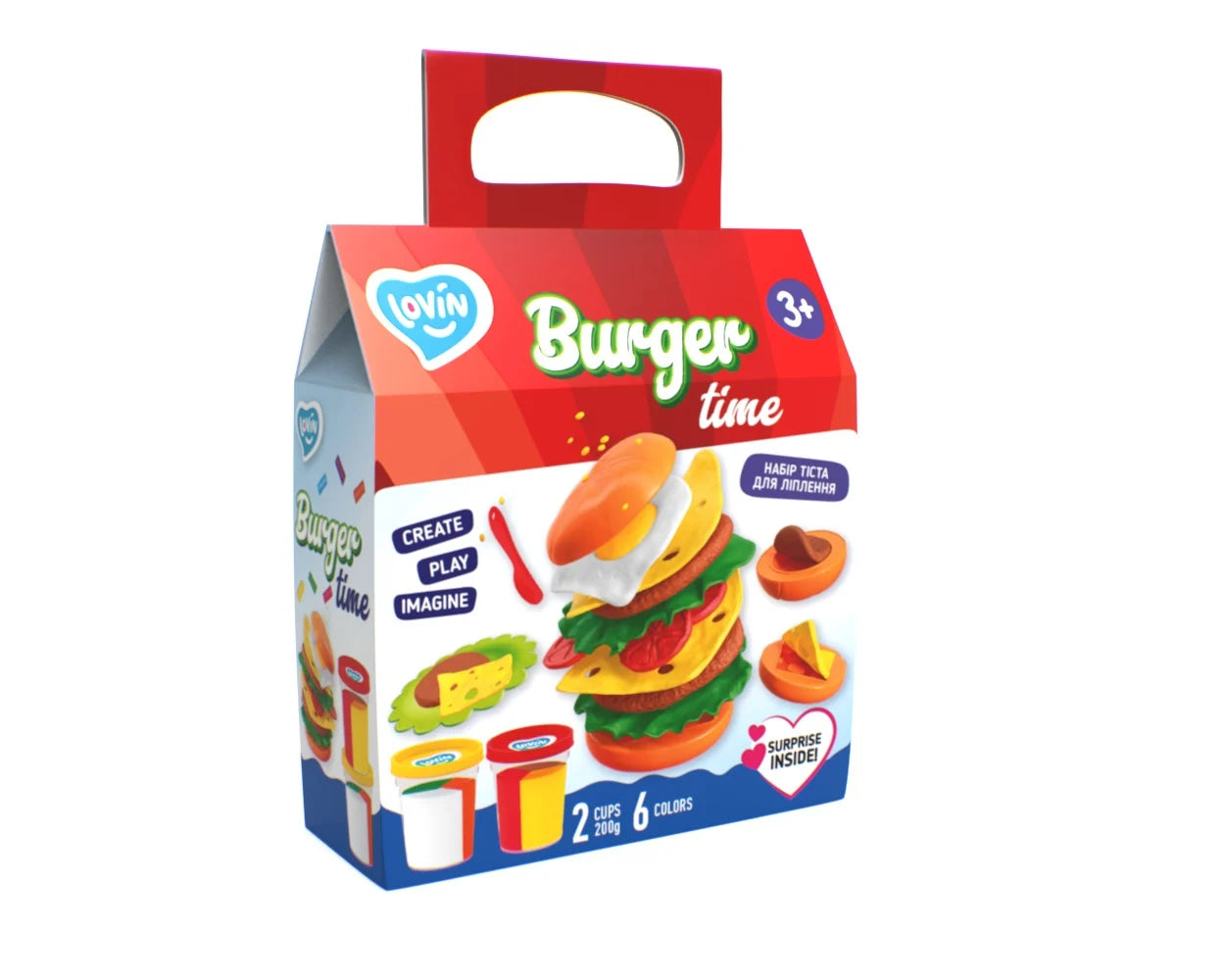 Lovin set plastilina 100% ECO 3 ani+ Burger Time Imagine principală a produsului