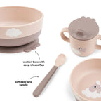 Done by Deer set pentru primele mese cu ventuza Foodie 0m+ Happy Clouds Powder