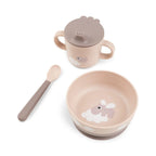 Done by Deer set pentru primele mese cu ventuza Foodie 0m+ Happy Clouds Powder