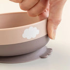 Done by Deer set pentru primele mese cu ventuza Foodie 0m+ Happy Clouds Powder