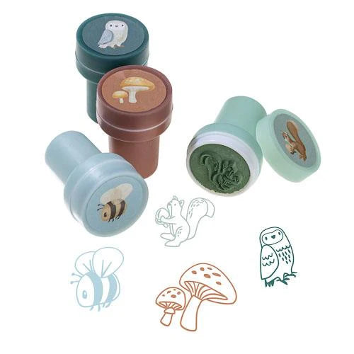 Little Dutch set stampile 16 bucati cu tus 3 ani+ Forest Friends
