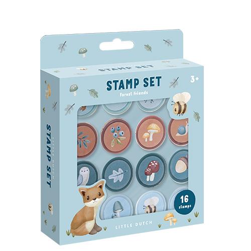 Little Dutch set stampile 16 bucati cu tus 3 ani+ Forest Friends Imagine principală a produsului