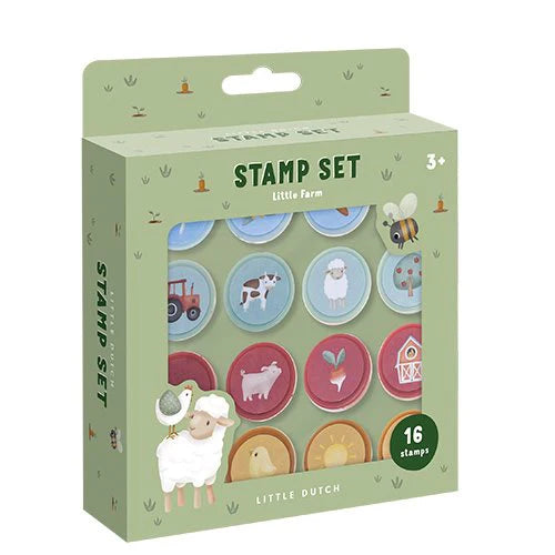 Little Dutch set stampile 16 bucati cu tus 3 ani+ Little Farm Imagine principală a produsului