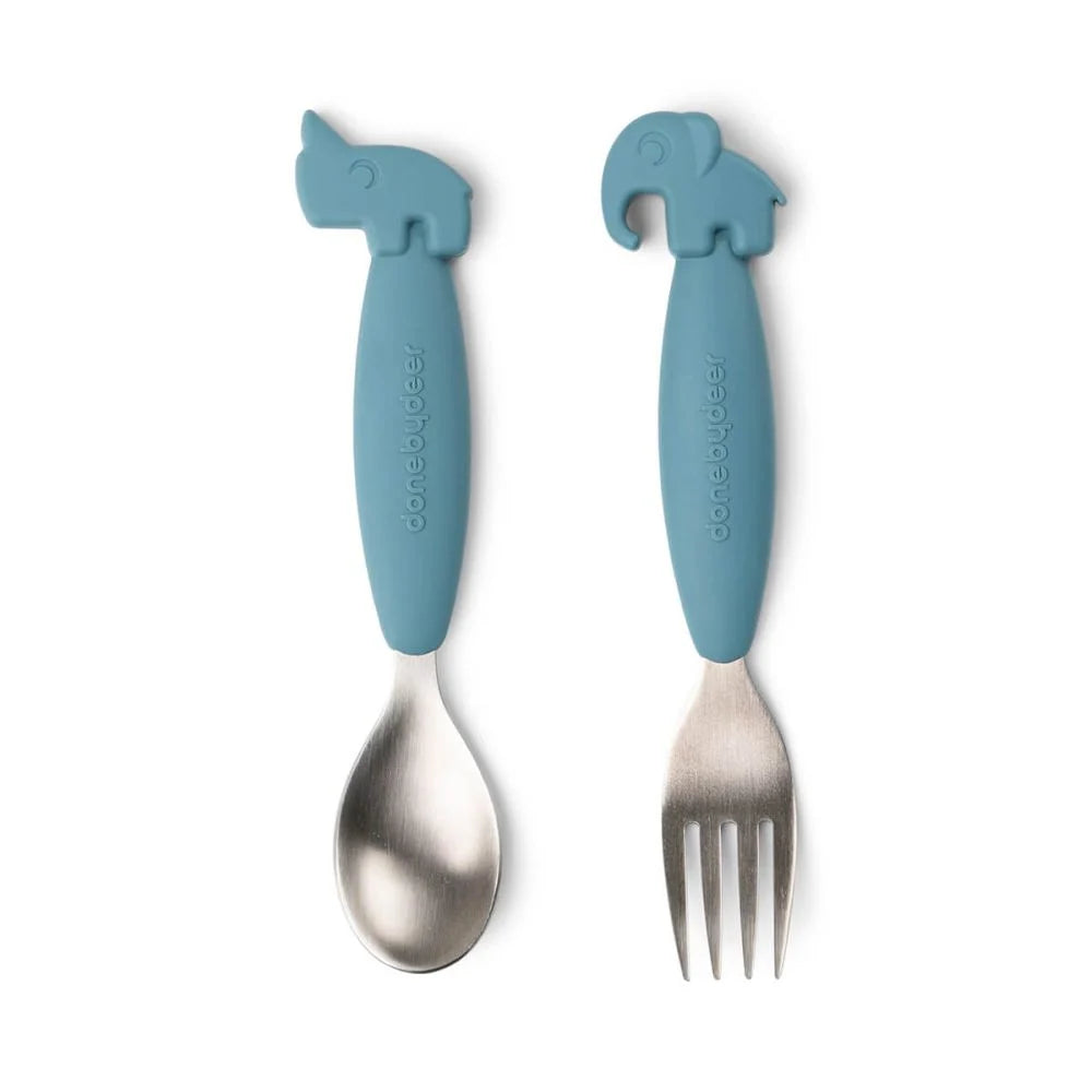 Done by Deer set tacamuri Easy-Grip Inox 18m+ Deer Friends Blue