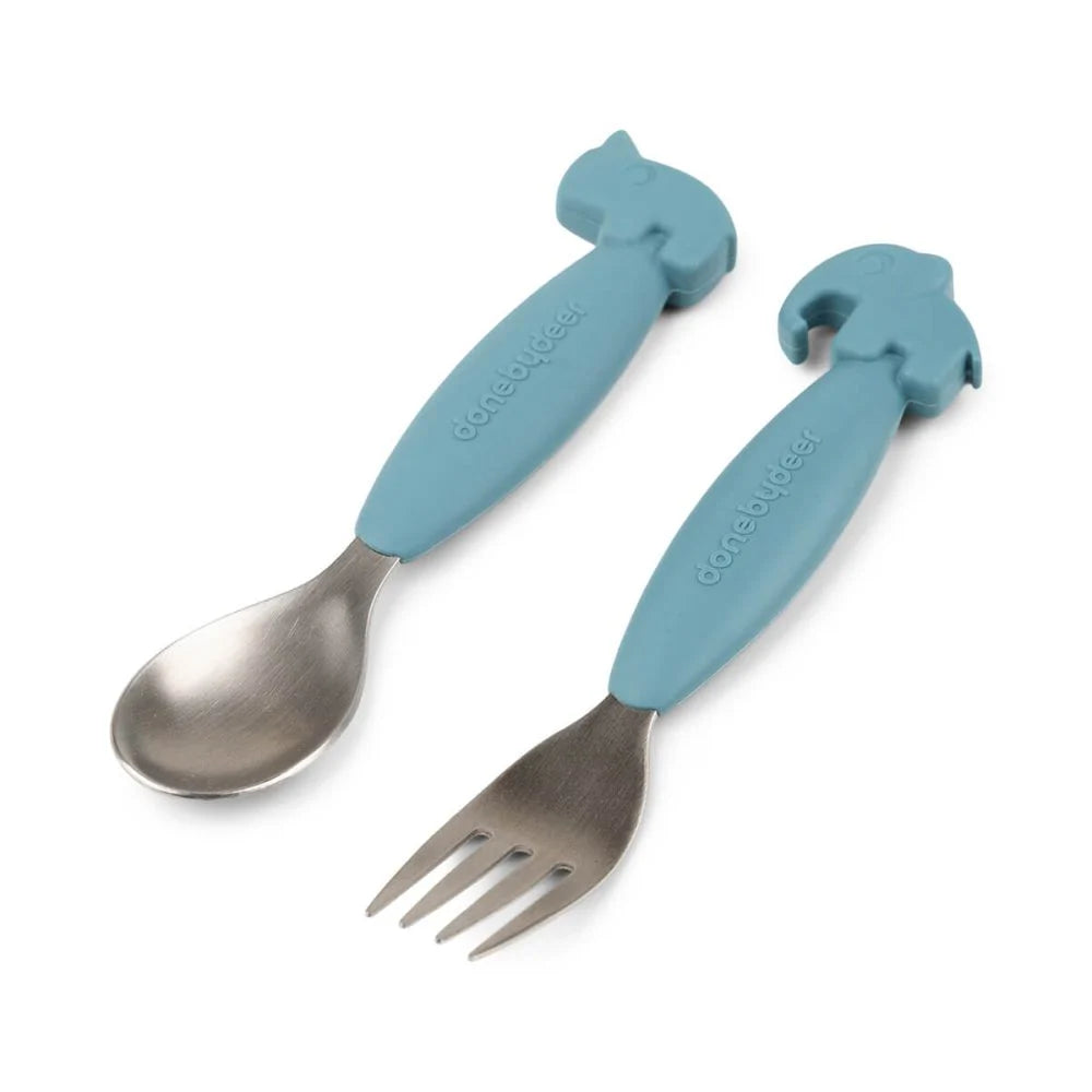 Done by Deer set tacamuri Easy-Grip Inox 18m+ Deer Friends Blue