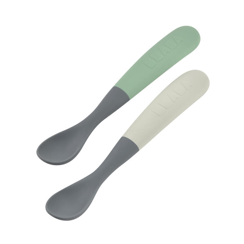 Beaba set 2 lingurite silicon 4m+ Bicolor Mineral